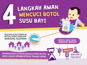 4 langkah membersihkan botol susu