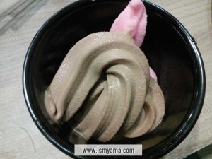 Es krim coklat dan strawberry