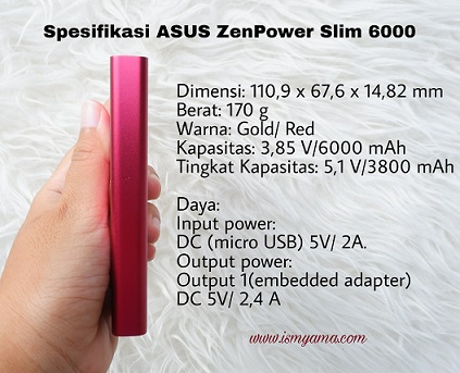 Spesifikasi ASUS ZenPower Slim 6000